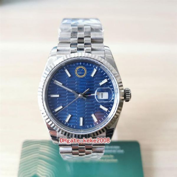 EWF Montres-bracelets pour dames 126234 36 mm en acier inoxydable 904L bleu saphir numéro de série carte bracelet jubilé Cal 3235 Mouvement automatique m253T