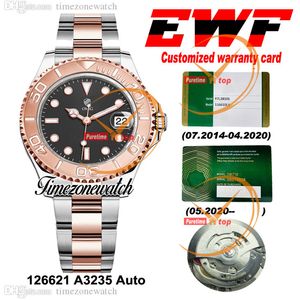 EWF V2 YM 40 mm 126621 A3235 Montre automatique pour homme Cadran noir Acier 904L Bicolore Boîtier en or rose Bracelet Meilleure version Même carte de garantie série Timezonewatch EWC03