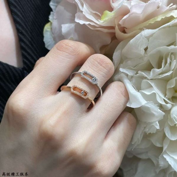 EWLERY Messis Colliers Designer Messikas Ring Sliding Crow Band Diamond Diamant Rose Gold Pair Full Diamond Diamond Wedding Smart Jewelry Small and Luxury