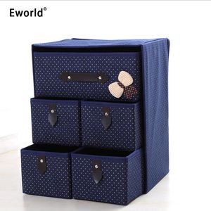 Eworld 3couche 5tiroir sous-vêtements soutien-gorge organisateur boîte de rangement tiroir placard classé divers organisateurs pour sous-vêtements écharpe chaussettes Y200111