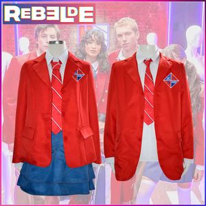 Ews Rebelde Cosplay Costume lycée uniforme rouge Costume veste jupe chemise cravate ensemble complet Halloween fête Costumes pour hommes femmes cosplay