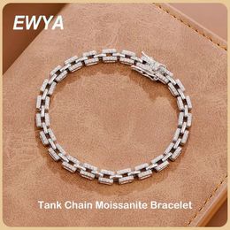 EWYA Luxe Designer Tank Chain Armband voor Vrouwen Party Bruiloft Fijne Sieraden S925 Sterling Zilveren Diamanten Armbanden 231225