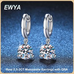 EWYA Trendy 3 Prong 052CT D Kleur Diamanten Oorbellen voor Vrouwen Bruiloft Fijne Sieraden S925 Sterling Zilveren Oorbel 240227