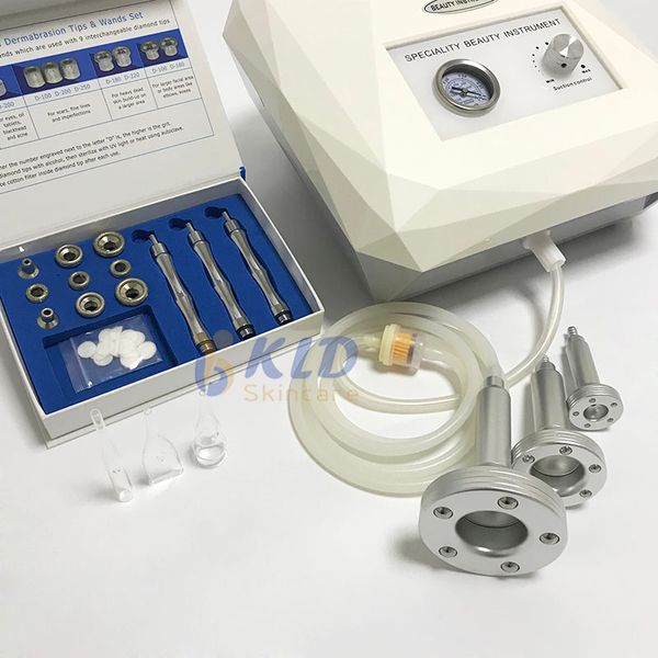 Ex-Factory Price Diamond Microdermabrasion Peeling Machine, Limpieza de la cara y la eliminación de cabezales negras, Masajeador de cuerpo completo al vacío, utilizado en salones de belleza para el hogar