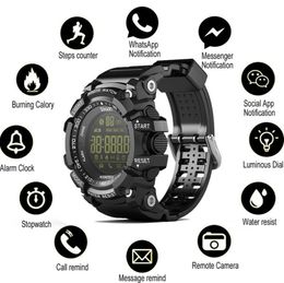 EX16 montre intelligente Bluetooth étanche IP67 montre-Bracelet intelligente Relogios podomètre chronomètre Bracelet de Sport pour iPhone téléphone Android W6802733