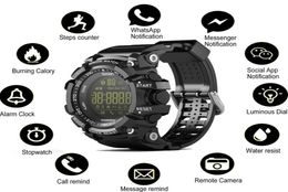 EX16 Smart Watch Bluetooth waterdichte IP67 SMART PROSSWATCH Relogios stappenteller Stopwatch Sport Bracelet voor iPhone Android -telefoon W1182915