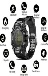 EX16 Smart Watch Bluetooth waterdichte IP67 SMART PROSSWATCH Relogios stappenteller Stopwatch Sport Bracelet voor iPhone Android -telefoon W1919125