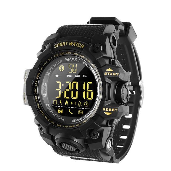 EX16S Smart Horloge Bluetooth Waterdicht IP67 Sport Relogios Stappenteller Stopwatch Horloge FSTN Scherm Armband Voor iPhone iOS Android Horloge