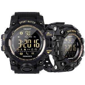 EX16S Montre Intelligente Bluetooth Étanche IP67 Relogios Podomètre Chronomètre Montre-Bracelet FSTN Écran Bracelet Intelligent Pour iPhone iOS Montre Android