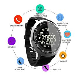 EX18 montre intelligente IP67 passomètre étanche montre-bracelet intelligente traqueur d'activités sportives caméra Bluetooth Bracelet intelligent pour IOS Andr3583178