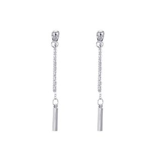 Boucles d'oreilles exagérées en chaîne croisée, style gothique, plaqué argent, clips d'oreille, rue sombre, pour femmes et hommes, bijoux punk non percés, cadeau