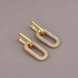 Exagération géométrique Micro pavé minuscule boucles d'oreilles de luxe couleur or Cuba Piercing oreille anneau pour femmes déclaration bijoux 240301