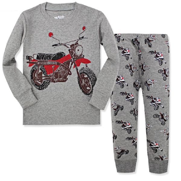 Excavatrice Enfants Pyjamas Ensembles Enfants Vêtements de nuit Costume T-shirts à manches Pantalons Vêtements de garçon PJ's Infant Pijama Fashion Tops Pant 210413