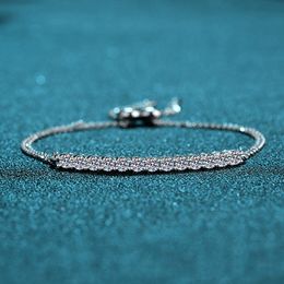 Uitstekende gesneden diamanttest geslaagd D kleur Goede duidelijkheid Moissanite Kralen Armband Ketting Zilver 925 Sieraden