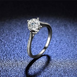 Uitstekende gesneden diamanttest geslaagd D kleur hoge helderheid wit glanzende trouwring zilver 925 verlovings sieraden