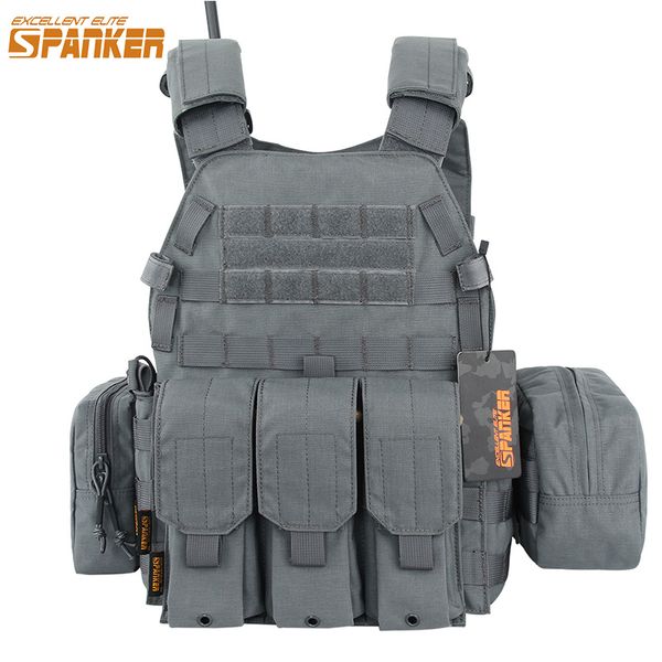 Excellent Spanker Elite Spanker Tactical Vest Plate Carrier Vest Full Set Men CS Game Paintball Airsoft Gile Suit avec 4 Magazine Sac