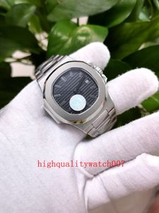 Excellente montre pour homme 5711/1A 010 5711R-001 Nautilus 40MM cadran gris mécanique transparent ETA 2813 mouvement bracelet en acier inoxydable montres-bracelets automatiques pour hommes