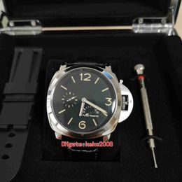 Excellentes montres pour hommes Réserve de marche de 44 mm Bandes de cuir Bracelet en acier inoxydable Dos transparent Montres mécaniques automatiques pour hommes montres-bracelets