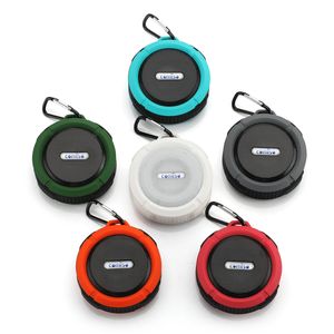 Altavoces portátiles Mini C6 IPX7 Deportes al aire libre Ducha Impermeable Inalámbrico Bluetooth Altavoz Ventosa Manos libres MIC Caja de voz