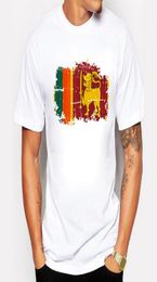 T-shirt de coton pur en excellente qualité Tshirts de base décontractés de base Sri Lanka Flag Nostalgic Style TEE TOP9358709