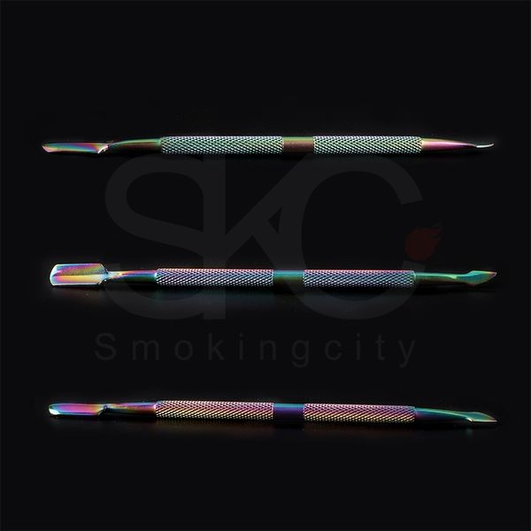 Excellente qualité style arc-en-ciel accessoires pour fumer en acier inoxydable cire Dabber titane outil pour verre bong clou conduite d'eau