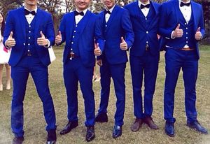 Excellent Royal Blue Tuxedos Peak Lapel Hommes Robe De Mariée Meilleur Costume Populaire Hommes Affaires Prom Costume Collective (Veste + Pantalon + Cravate + Gilet) 2261