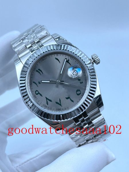 Excellentes montres unisexes nouvelle version 41mm 36mm gris Allah numéro cassé cadran 126334 126234 bracelet mécanique automatique mode dames hommes montres-bracelets