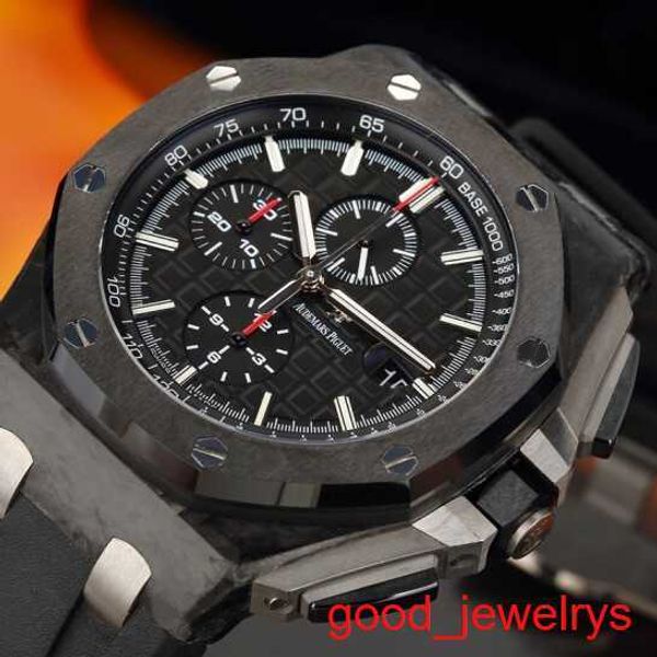 Emocionante AP WRIST RELAJO ROYAL OAK SERIE OFFSHORE MECÁNICA MÁSICO FORTE MAL MAL MAL Male Pantalla de 44 mm Cinta de anillo de cerámica Pulpa impermeable 26400 26400