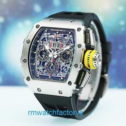 Montre-bracelet exclusive passionnante RM RM11-03, horloge ajourée, suisse de renommée mondiale Rm1103, chronographe complet en métal titane