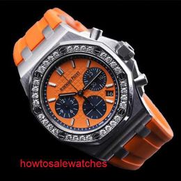 Spannend horloge Exclusief AP-horloge 26231ST Origineel diamanten stalen automatische mechanische meter met een diameter van 37 mm Oranje Panda Face Watch