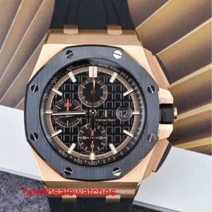 Montre passionnante AP Exclusive Watch Royal Oak Series Montre mécanique automatique avec affichage de la date et chronométrage Fly Back Reverse Jump Ensemble complet de 15500ST.OO.12