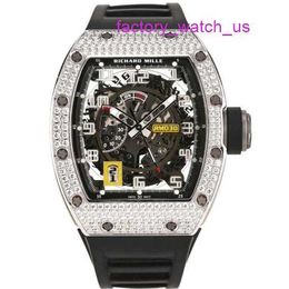 Montre passionnante RM Watch Hot Watch RM030 série RM030 18k platine diamant Original 50*42.7mm