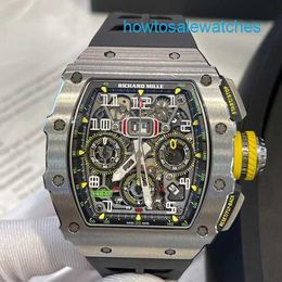 Opwindend polshorloge Exclusieve horloges RM Watch RM11-03 Horloge Herenserie RM1103 Titaniumlegering Tijd-emmertype Automatisch kettinghorloge