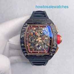 Spannend polshorloge Exclusieve horloges RM Watch RM011 Zwart gesmeed carbon kast RM011 NTPT Lotus Team Limited Side Rose Gold