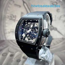 Montre-bracelet passionnante montres-bracelets exclusives montre RM série RM61-01 céramique noire manuel gris piste limitée RM6101