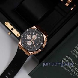 Exclusive AP Wristwatch Royal Oak Offshore Series 26400ro.O.A002CA.01 MENS 18K ROSE GOLD AUTALATIQUE MÉCANIQUE SPORTS SWISS WORLD WORD