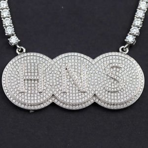 Pendentif en diamant Moissanite pour hommes, Design personnalisé exclusif, lettre Sier, feu libre, glace, Bling, bijoux hip hop