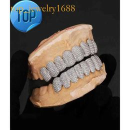 Exclusieve aanpassing Moissanite tanden grillz iced out hop sier decoratieve beugels echte diamant bling tand grills voor mannen 1520787 1200