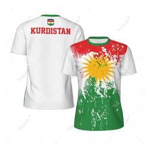 Exclusief ontwerp Koerdistan Vlag Grain 3D-geprinte mannen voor het rennen van fietsvoetbal Tennis Fitness Sports Jersey Mesh T-shirt 240426