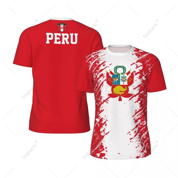 Conception exclusive Pérou Flag Grain 3D Men imprimé pour faire fonctionner le soccer de soccer de soccer