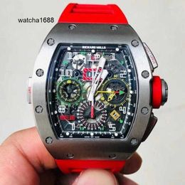Exclusief horloge Hot Horloges RM Horloge RM11-02 Serie Machines 50*42.7mm Mode RM1102 Titanium