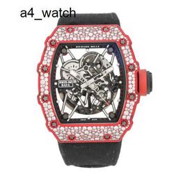 Reloj de pulsera emocionante Relojes de pulsera elegantes Reloj RM Serie para hombre Fibra de carbono Original Copo de nieve Diamante Reloj mecánico automático para hombre Rm35-02