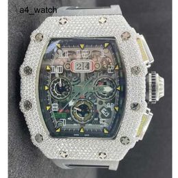 Montres-bracelets excitantes montre-bracelet élégance RM montre RM RM11-03 blanc Moissanite diamant coupe ronde automatique montre de luxe pour hommes