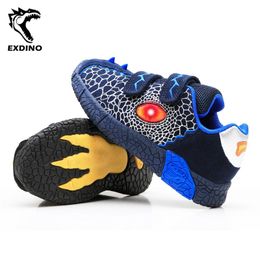 Exdino Kids Led Primavera Autumn Autumn Flashing Calzado 3-6y Niños Pequeños Niños Iluminosas zapatillas brillantes Casadas Running Sports 240528