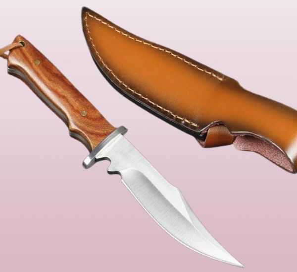 Exfactoire Small Survival Straight Couteau 440c Satin Drop Bowie Blade Full Tang Handle Handle Blades fixe extérieurs Chasse 9338478