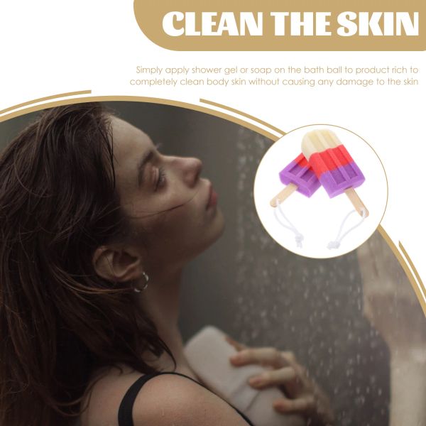 Exfoliant salle de bain éponge glacée en forme de carrosserie de douche éponge brosse époustouflante dissolvant de peau morte pour enfants adultes couleur aléatoire