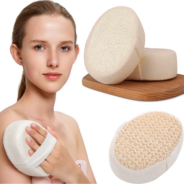 Almohadillas de esponja exfoliante de lufa, Bola de baño Natural de Luffa, frotar la ducha, depurador corporal, cepillo de masaje saludable