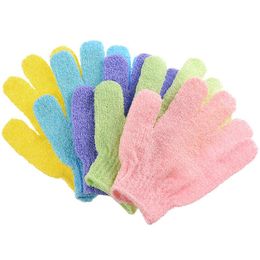 Exfoliërende peeling bad handschoenen wassen huid body scrubber handschoenen nylon douche scrub handschoenen body spa massage dode huid cel remover k1098