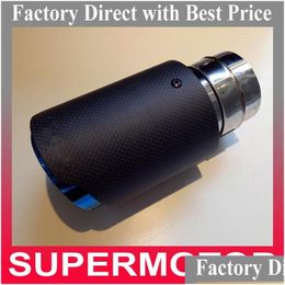 Tubo de escape 1 unids en 6 m hacia fuera 101 mm Akrapovic Escape Fibra de carbono con silenciador de acero inoxidable azul Punta de cola Entrega de gotas Automóviles M Ot4Yb