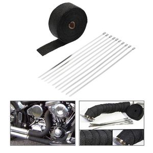 Uitlaatpijp spruitstuk header hitte wrap resistent downpipe 10 roestvrijstalen banden motorfiets uitlaat accessoires 10m * 5cm * 1,5 mm